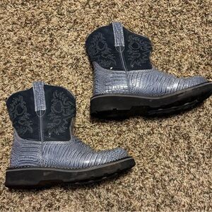 Vintage Ariat Fatbaby Blue croc Western Boots - 8B